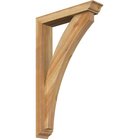 Ekena Millwork Thorton Traditional Rough Sawn Bracket w/ Offset Brace, Western Red Cedar, 4"W x 18"D x 30"H BKT0402X18X30THR01RWR